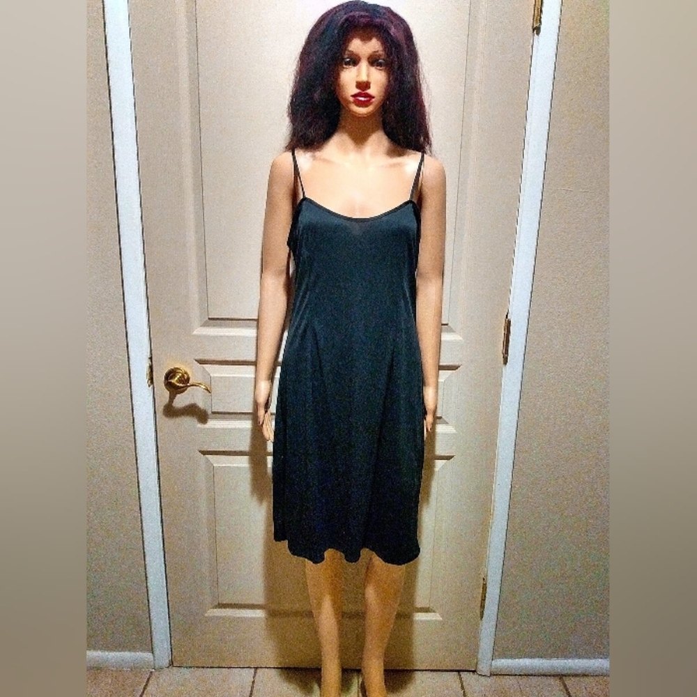 Vintage Black Midi Slip Dress.